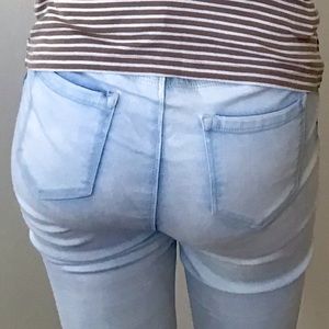 Blue Spice Skinny Stretch Denim Snow Wash Jeans